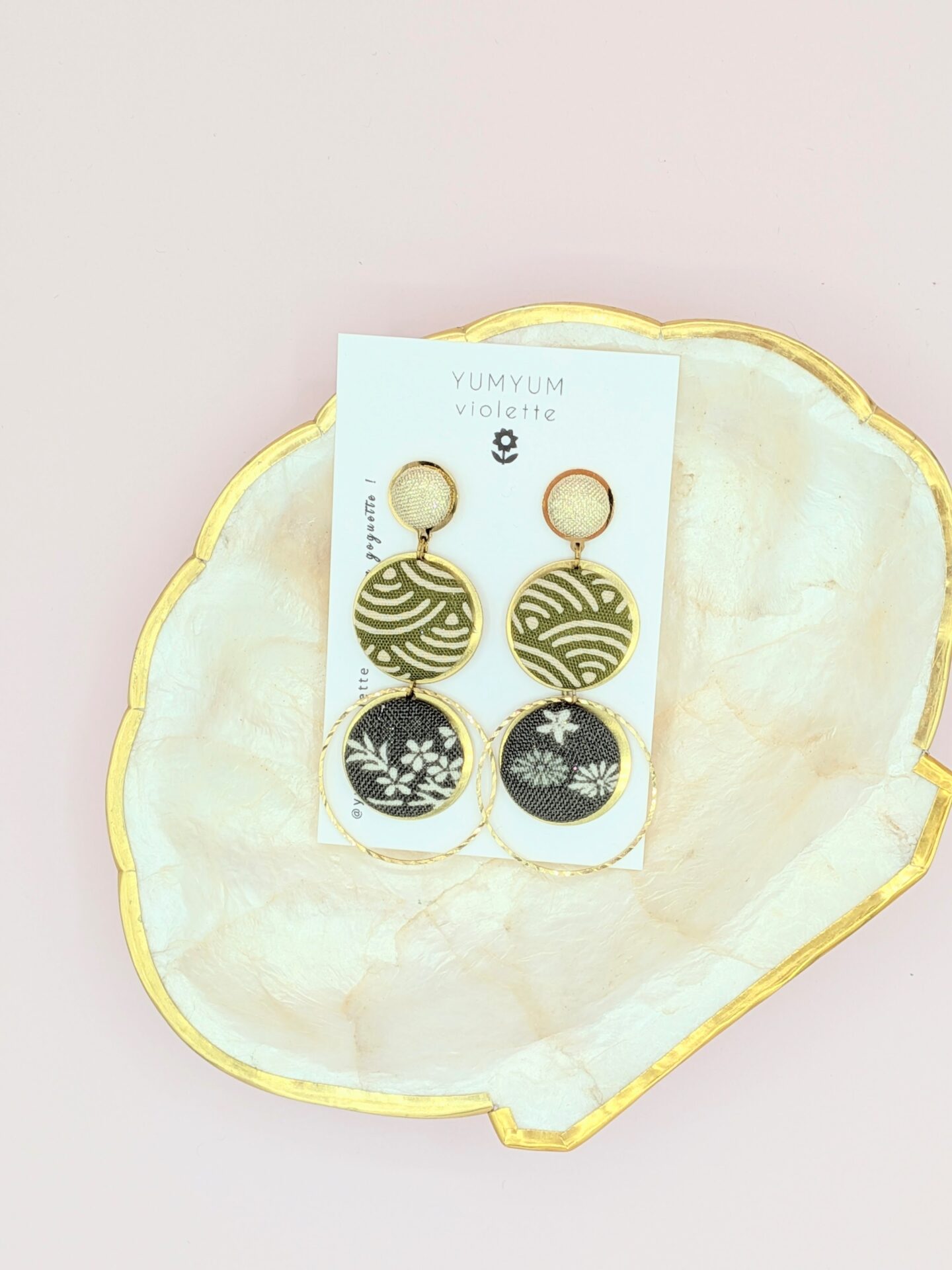 Boucles d’oreilles LOLA bis en tissus – Image 2