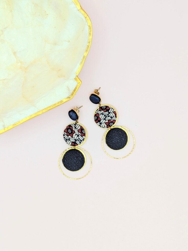 Boucles d’oreilles LOLA bis en tissus