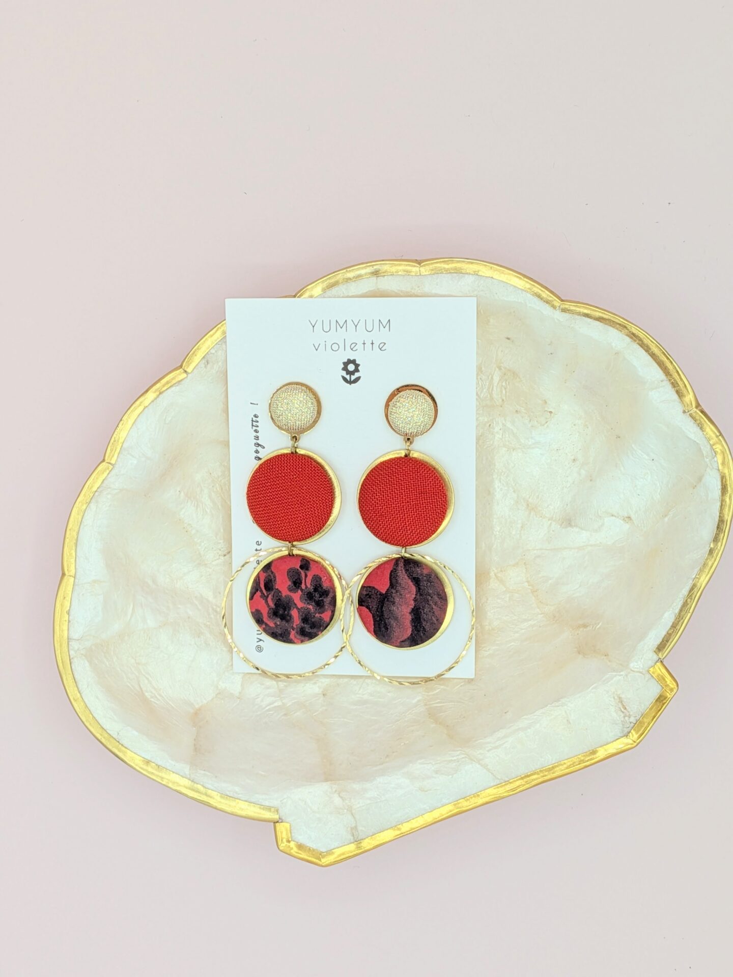 Boucles d’oreilles LOLA bis en tissus – Image 2