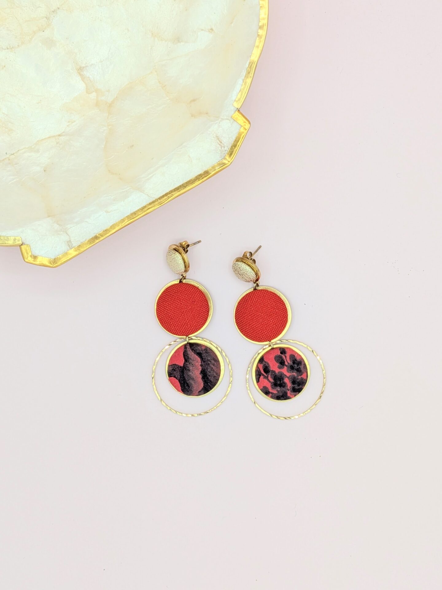 Boucles d’oreilles LOLA bis en tissus
