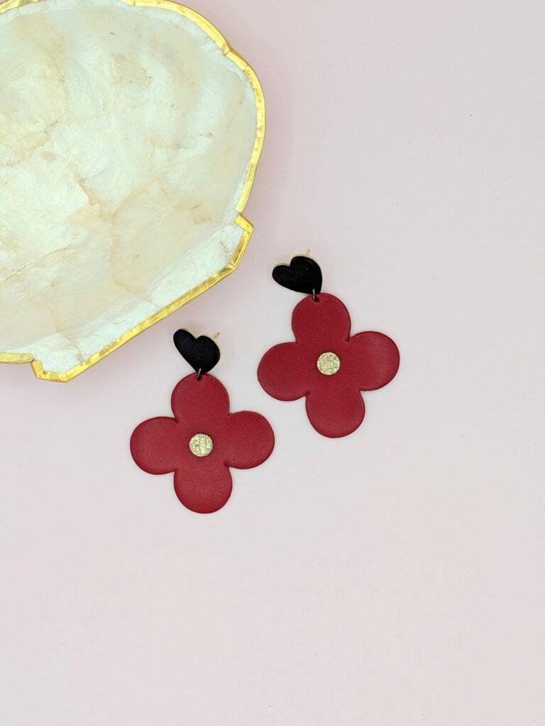 Boucles d’oreilles POKER en cuir