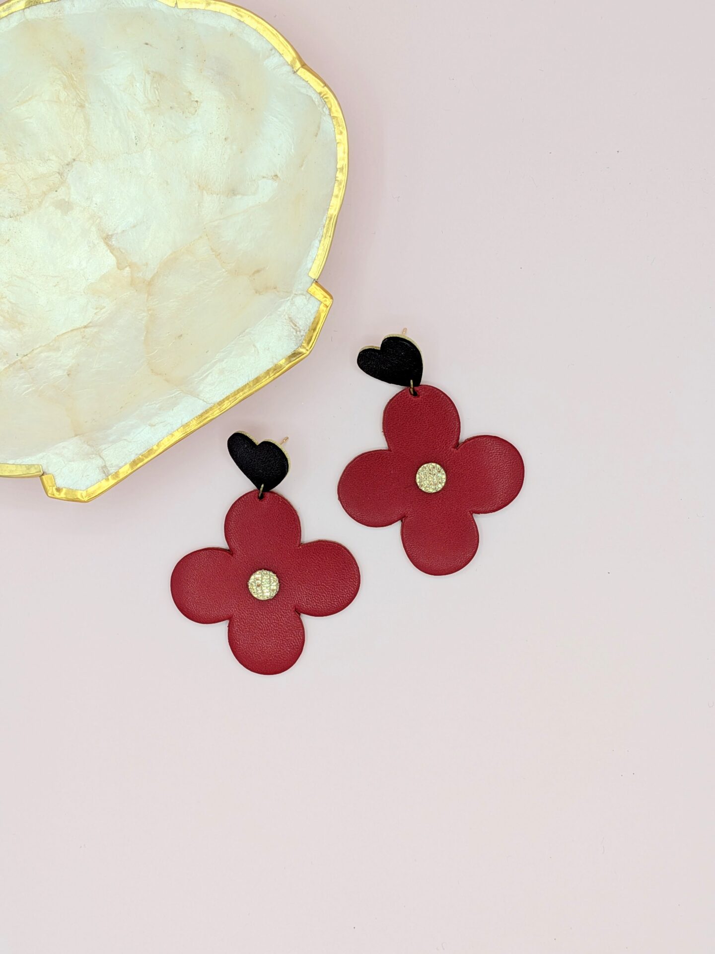 Boucles d’oreilles POKER en cuir