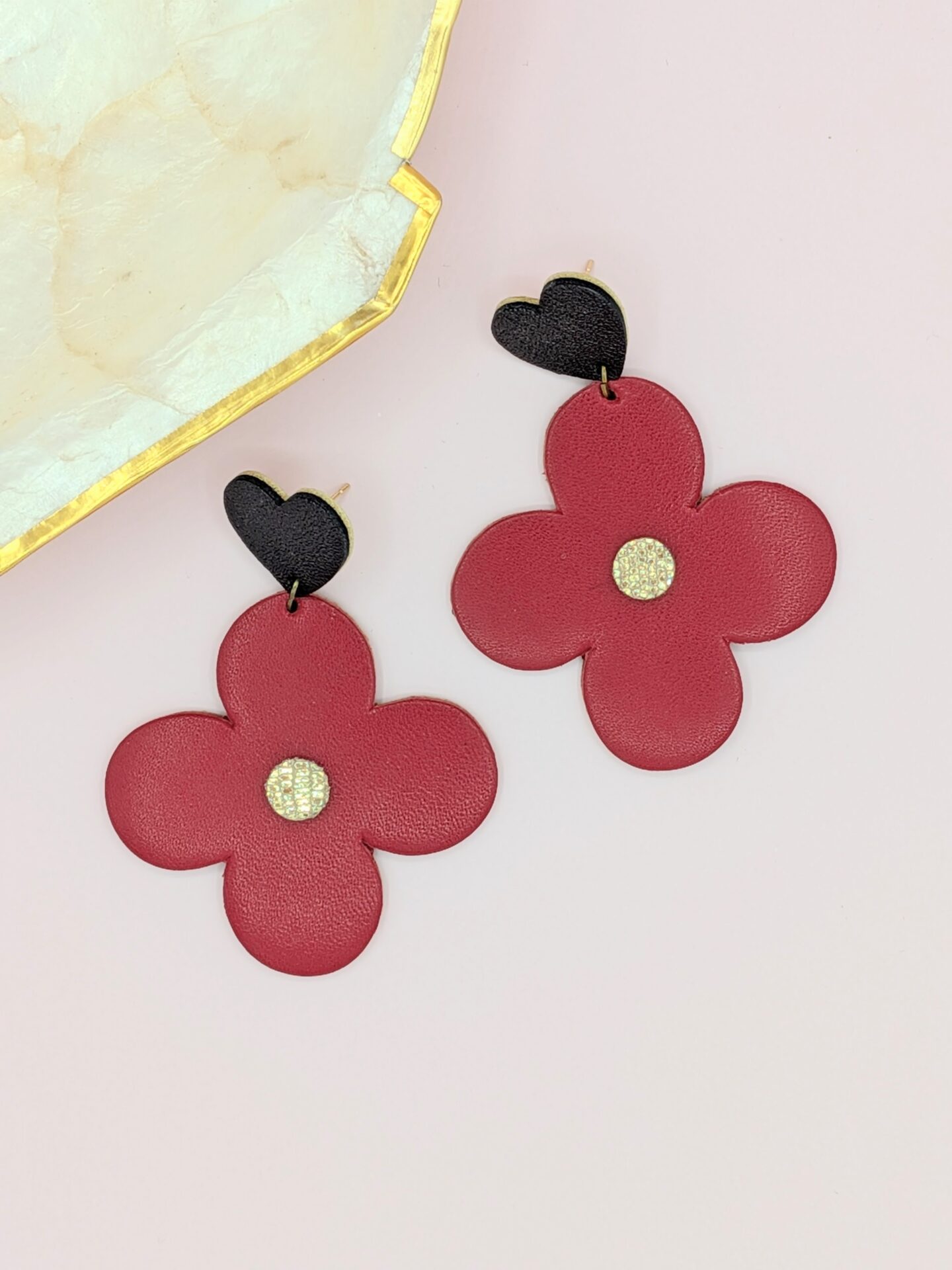 Boucles d’oreilles POKER en cuir – Image 2