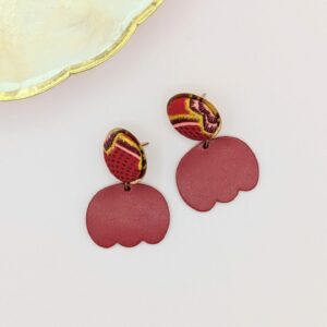 Boucles d’oreilles GIGI en cuir et tissus